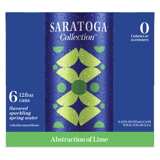 Saratoga Collection Abstraction of Lime Flavored Sparkling Spring Water, 12 fl oz, 6 Pack Cans