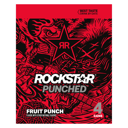 Rockstar Punched Fruit Punch 4pk 16oz Can- XL