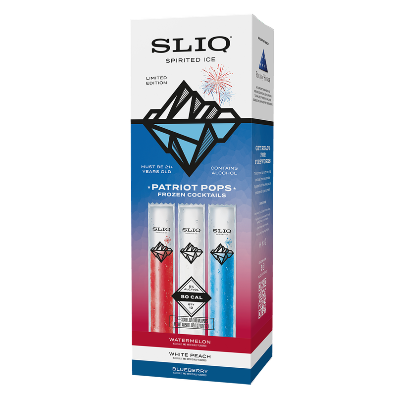 SLIQ Spirited Ice Patriot Pops 12pk 100ml  5% ABV