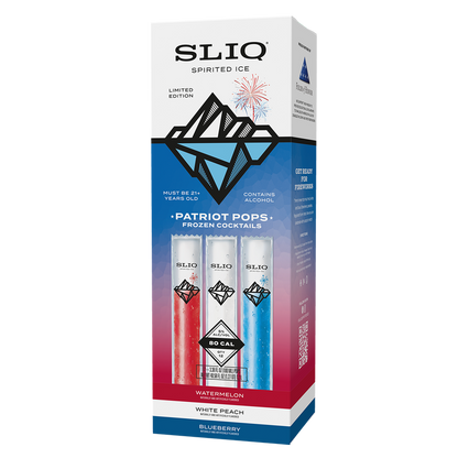 SLIQ Spirited Ice Patriot Pops 12pk 100ml  5% ABV