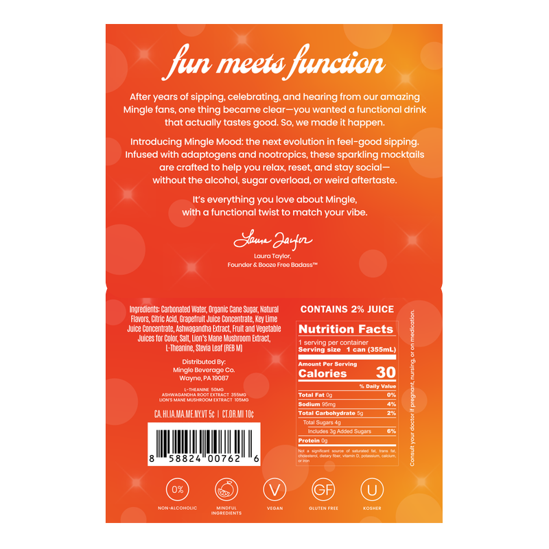 Mingle Mood Serene Citrus Spritz 4pk 12oz Can