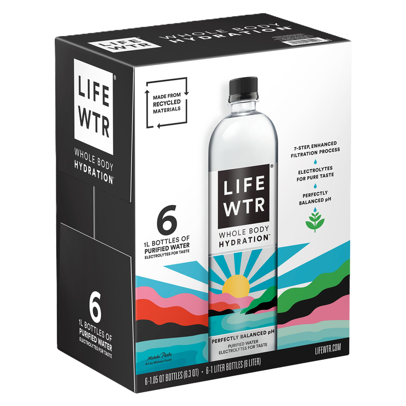 LIFEWTR Purified Water 6pk 1L Btl