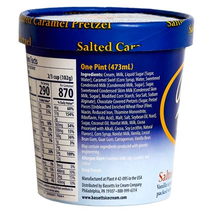 Bassetts Salted Caramel Pretzel Ice Cream, 16 oz