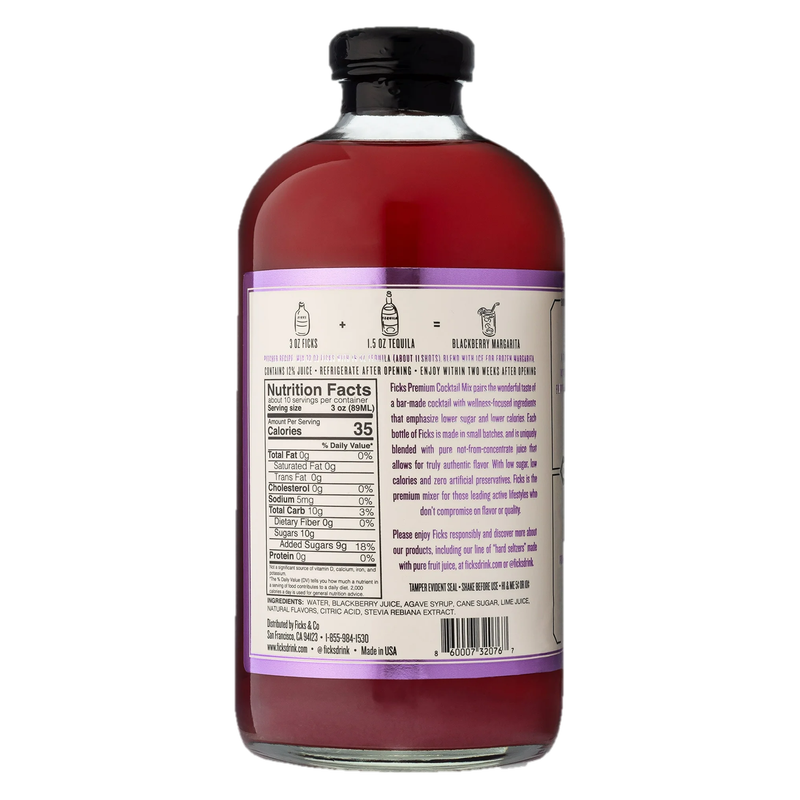 Ficks Blackberry Margarita Mix 32oz Btl