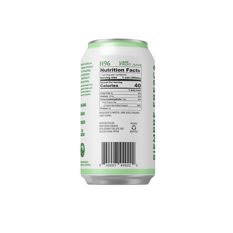 Bawi El Limón Agua Fresca 12oz Can