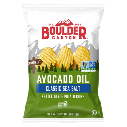 Boulder Canyon Avocado Oil Classic Sea Salt Kettle Potato Chips 5.25oz