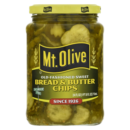 Mt. Olive Bread & Butter Pickle Chips Jar 24oz.