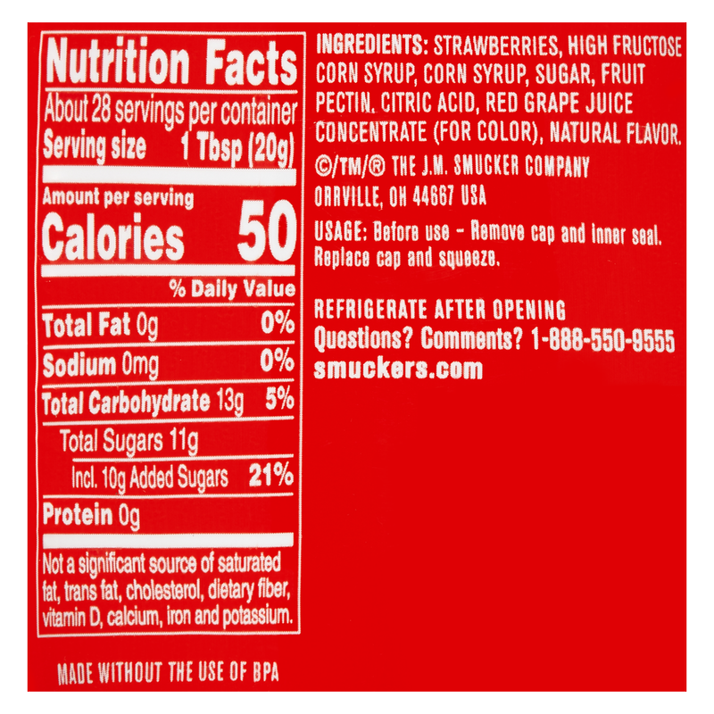 Smucker's Squeeze Strawberry Jelly 20oz