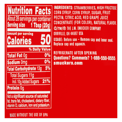 Smucker's Squeeze Strawberry Jelly 20oz