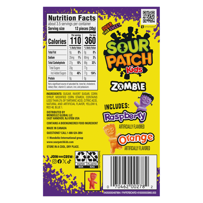 Sour Patch Kids Zombie Theater Box, 3.5oz
