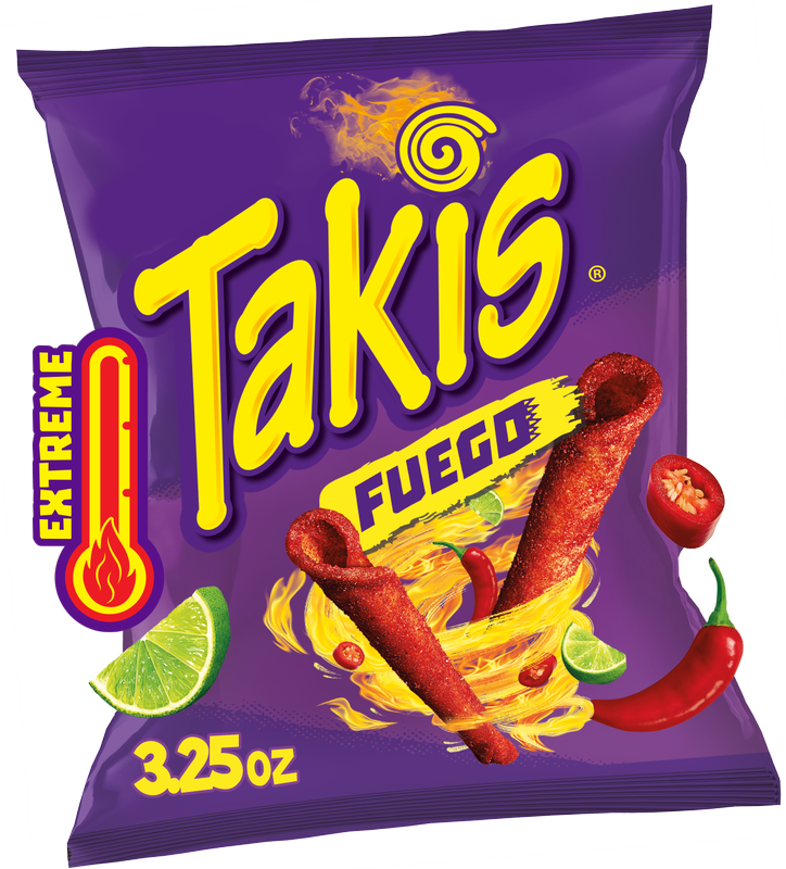 Takis Fuego Spicy Rolled Tortilla Chips Snack Size Bag 3.25 oz