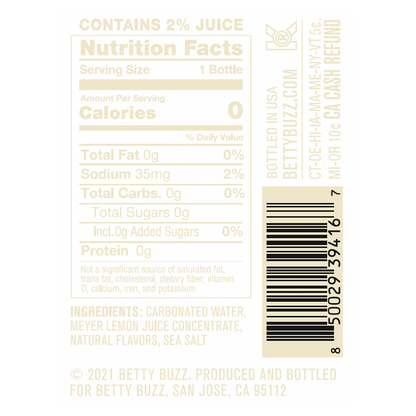 Betty Buzz Club Soda Meyer Lemon 4pk 9oz 4pk Btl