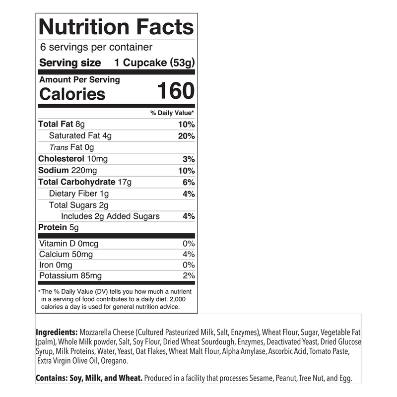 The Pizza Cupcake Margherita 6ct 11.2oz