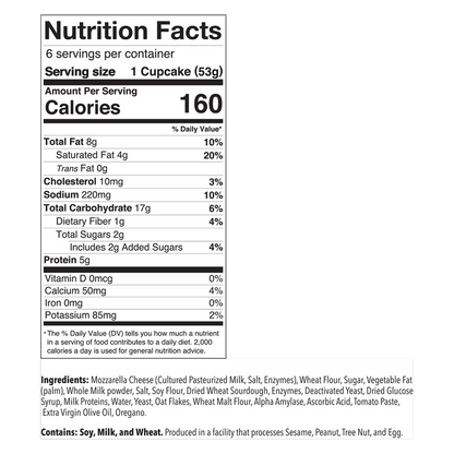 The Pizza Cupcake Margherita 6ct 11.2oz