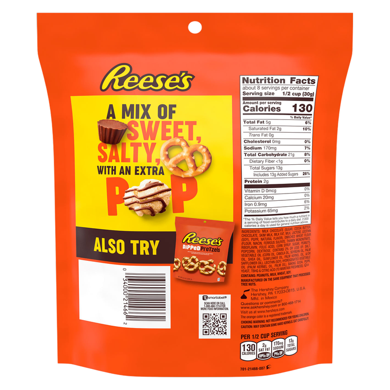 REESE'S Popped Snack Mix Pouch, 8 oz