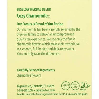 Bigelow Tea Cozy Chamomile Caffeine Free Herbal Tea Bags 18ct Box