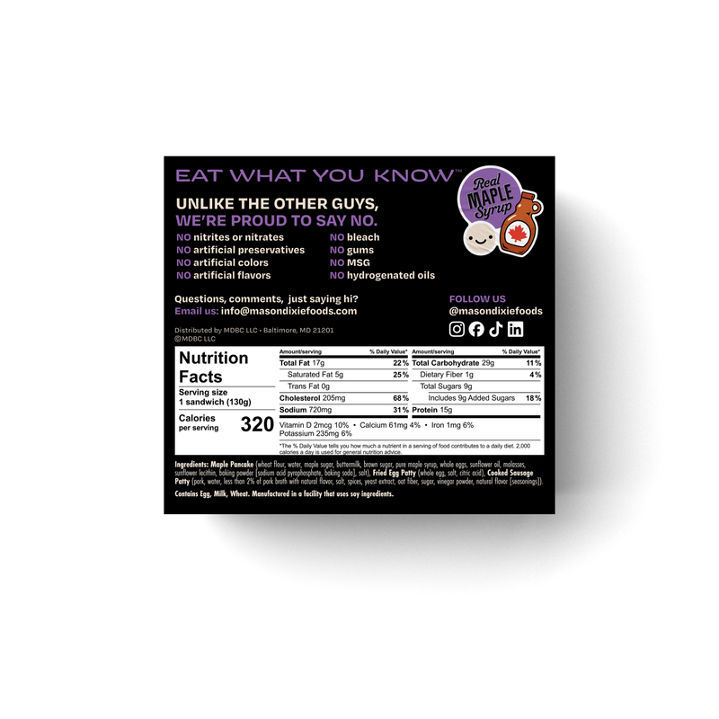 Mason Dixie Pancake Sandwich with Sausage & Egg 1ct.