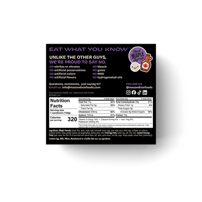 Mason Dixie Pancake Sandwich with Sausage & Egg 1ct.