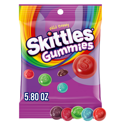 SKITTLES Wild Berry Gummy Candy, 5.8 oz Bag