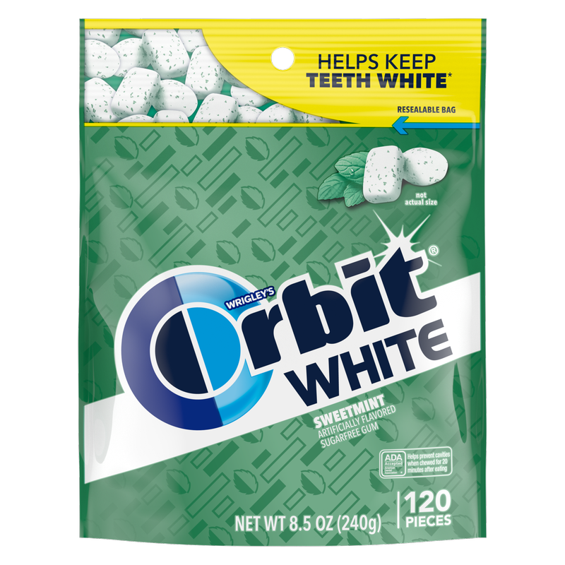 ORBIT WHITE Sweet Mint Sugar Free Chewing Gum, 120 Ct