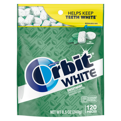 ORBIT WHITE Sweet Mint Sugar Free Chewing Gum, 120 Ct
