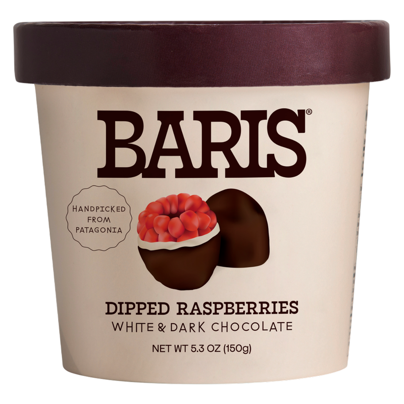 Baris Dipped Raspberries Double White & Dark Chocolate, 5.3oz