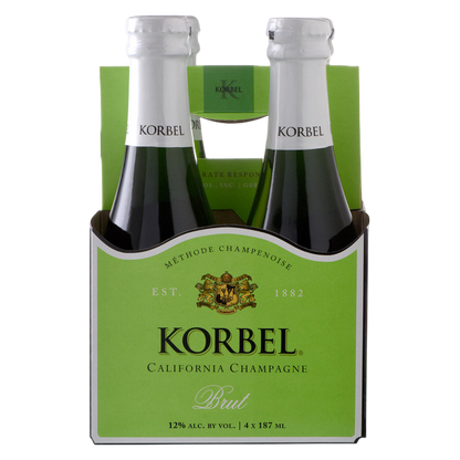 Korbel Brut California Champagne Sparkling Wine 4pk 187ml Btl