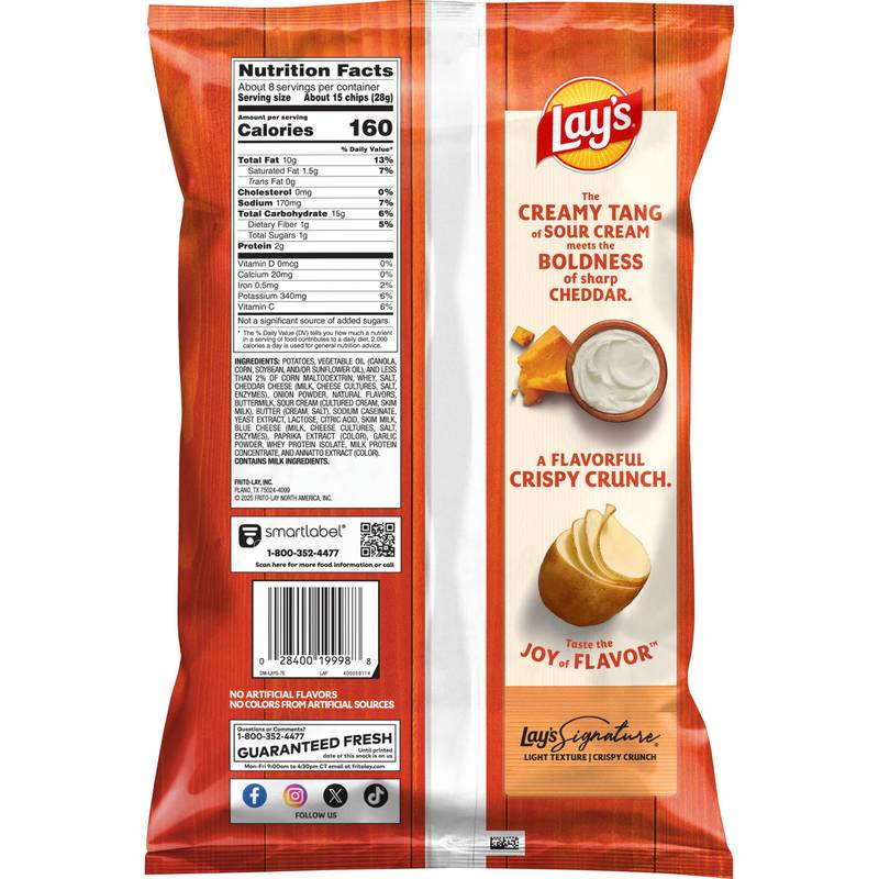 Lay's Cheddar & Sour Cream Potato Chips 7.75oz
