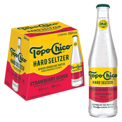 Topo Chico Hard Seltzer Strawberry Guava 12pk 12oz Btl 4.7% ABV