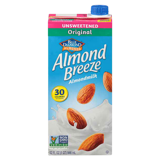 Blue Diamond Almond Breeze Unsweetened Original Almond Milk 32oz