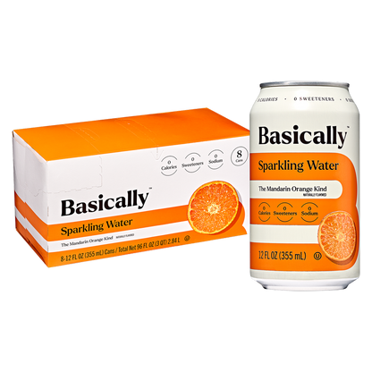 Basically Mandarin Orange Sparkling Water 8pk 12oz Cans