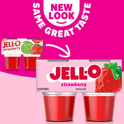 Jell-O Original Strawberry Snack Cups - 4ct