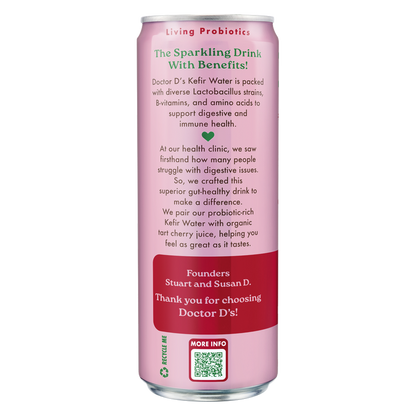 Doctor D's Organic Tart Cherry Sparkling Probiotic Drink 12oz Can