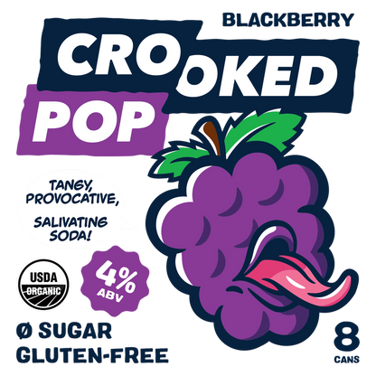 Crooked Pop Organic Blackberry Hard Soda 8pk 12oz Can