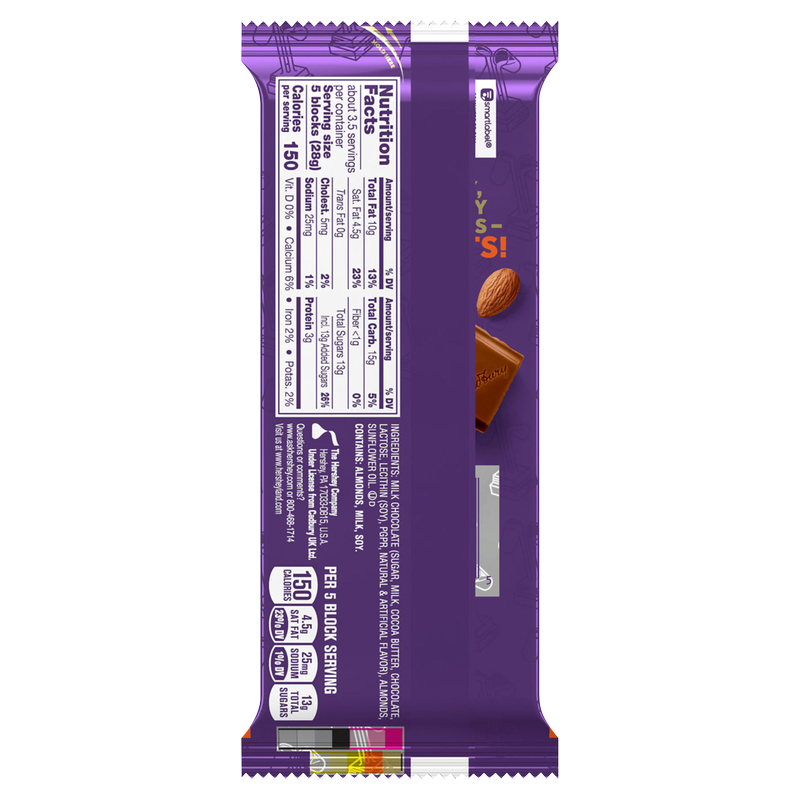 Cadbury Roast Almond Milk Chocolate Bar 3.5oz