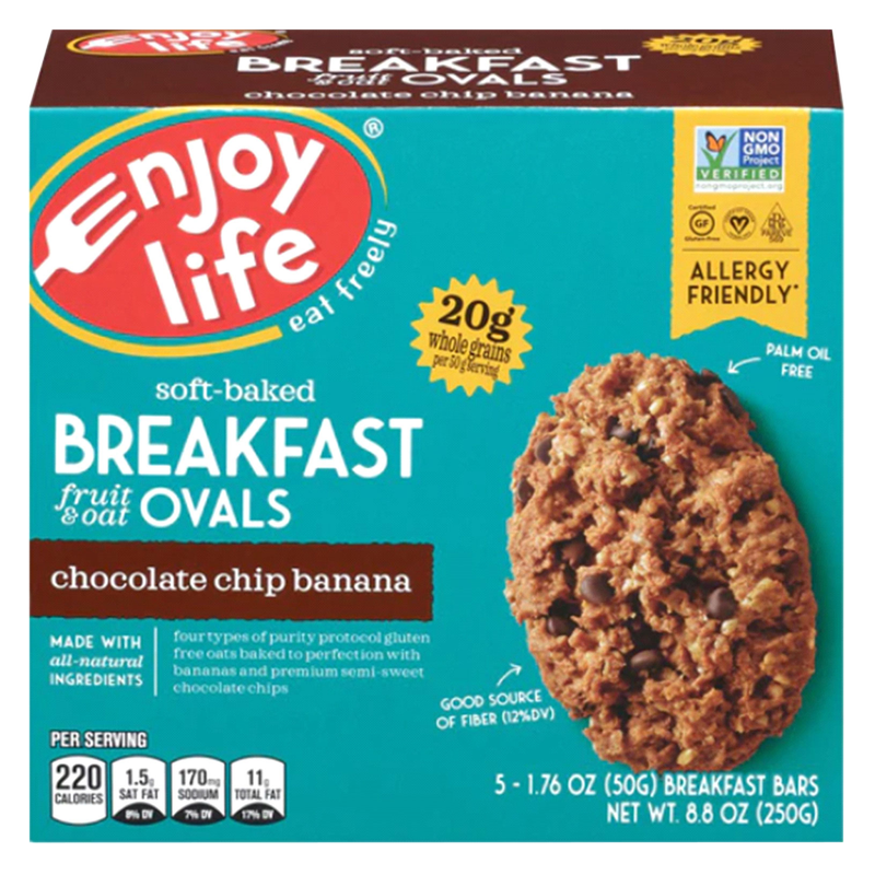 Enjoy Life Chocolate Chip Banana Fruit & Oat Breakfast Ovals 5ct