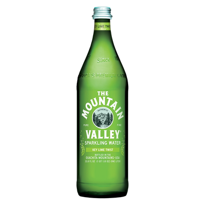 Mountain Valley Sparkling Water Key Lime Twist 1L Glass Bottle