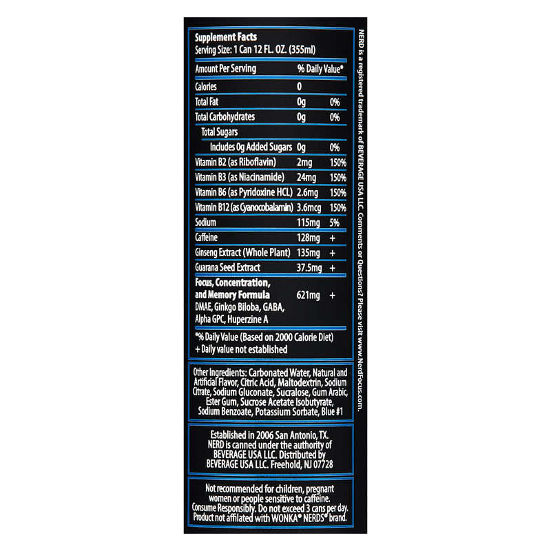 Nerd Focus Zero Calorie 12oz