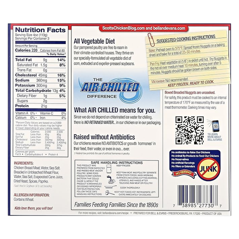 Bell & Evans Breaded Chicken Breast Nuggets