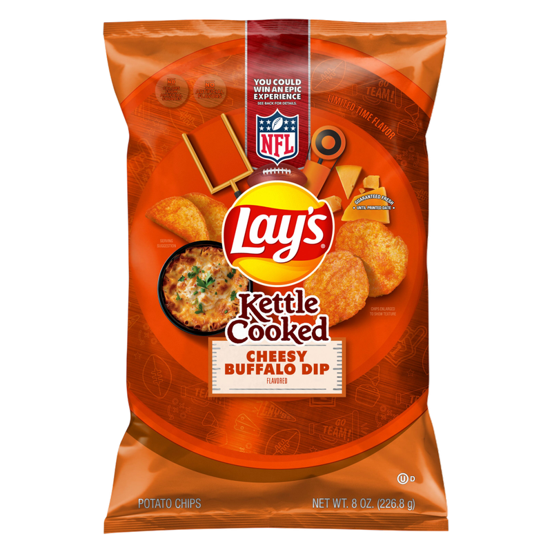 Lay's Kettle Cooked Potato Chips Cheesy Buffalo Dip 8oz