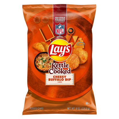 Lay's Kettle Cooked Potato Chips Cheesy Buffalo Dip 8oz