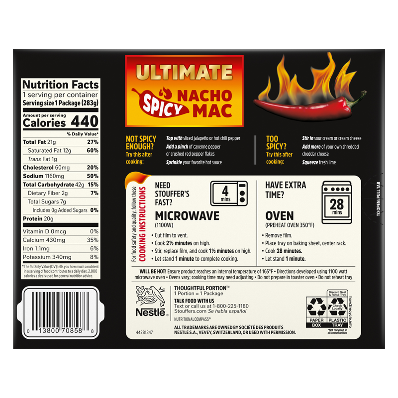 Stouffer's Frozen Spicy Nacho Mac & Cheese 10oz