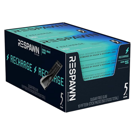 5 Gum Respawn Cool Mint Chewing Gum, 15-Stick 10 CT