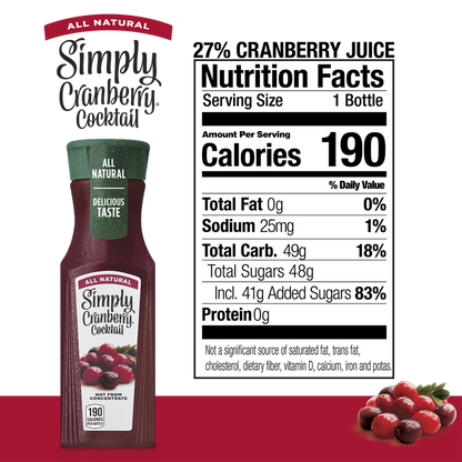 Simply Cranberry Juice 11.5oz Btl