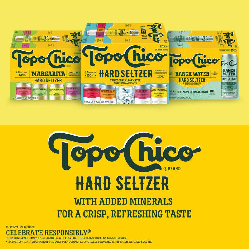 Topo Chico Hard Seltzer Strawberry Guava 12pk 12oz Btl 4.7% ABV