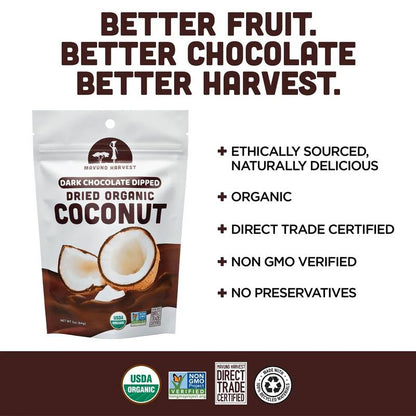Mavuno Harvest Organic Chocolate Covered Coconut, 3oz
