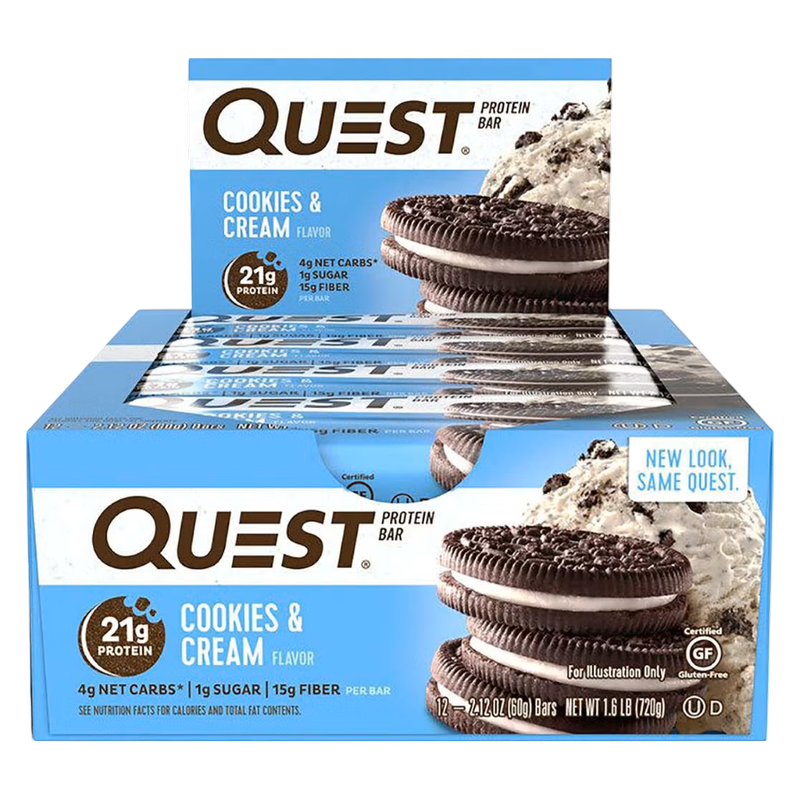 Quest Cookies & Cream Protein Bar Case 12 CT