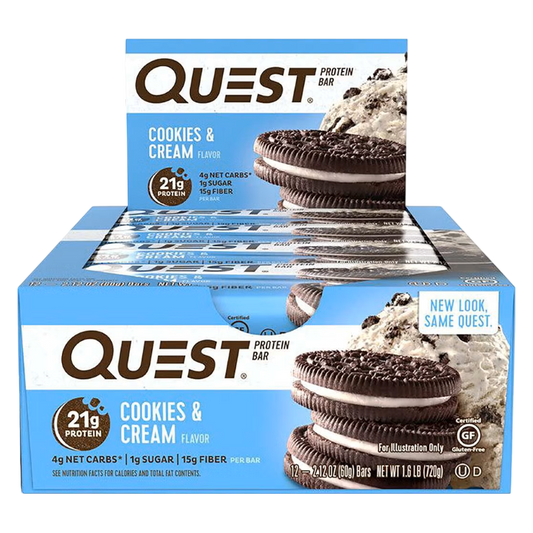 Quest Cookies & Cream Protein Bar Case 12 CT