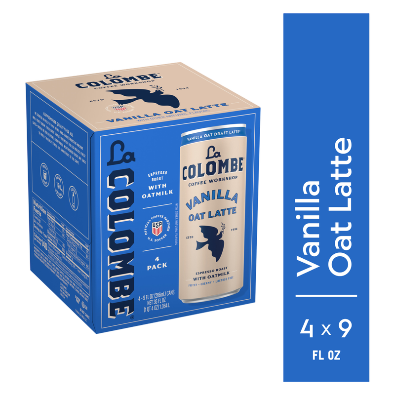 La Colombe Oatmilk Vanilla Draft Latte 4pk 9oz Can