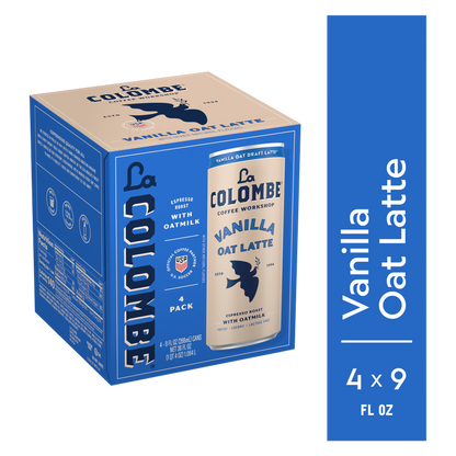 La Colombe Oatmilk Vanilla Draft Latte 4pk 9oz Can